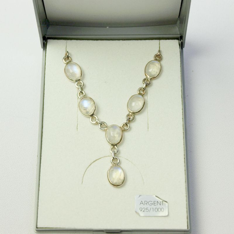 Solid Silver &amp; Moonstone Necklace