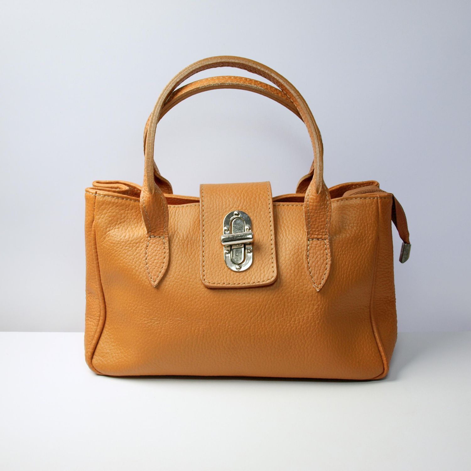 Small Tan Leather Italian Handbag