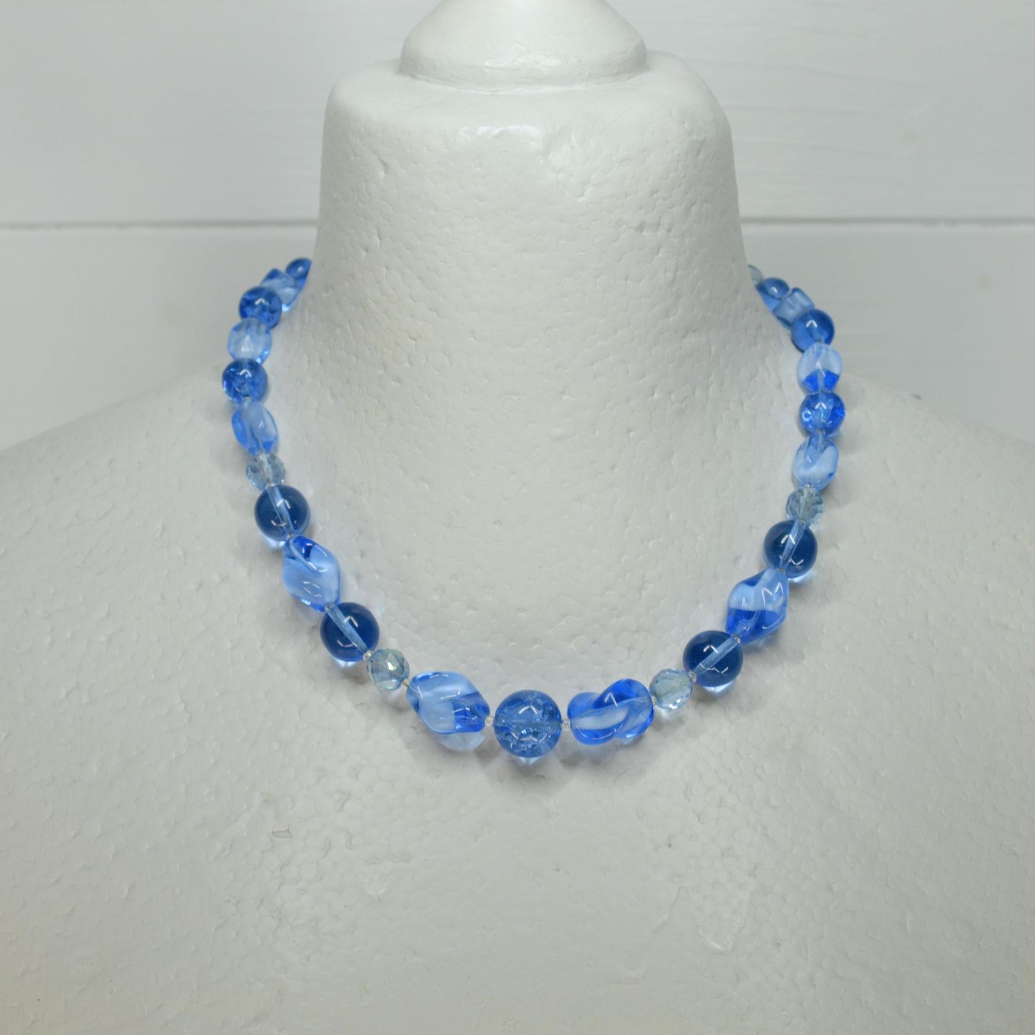 Vintage Blue Glass Necklace