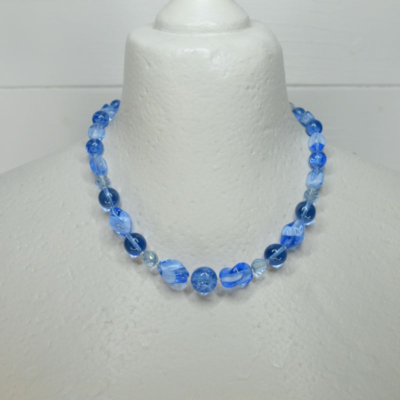 Vintage Blue Glass Necklace