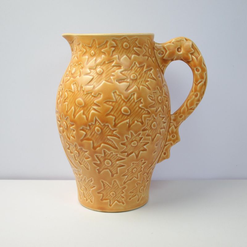 Vintage Orange Pottery Jug by Burlington Ware