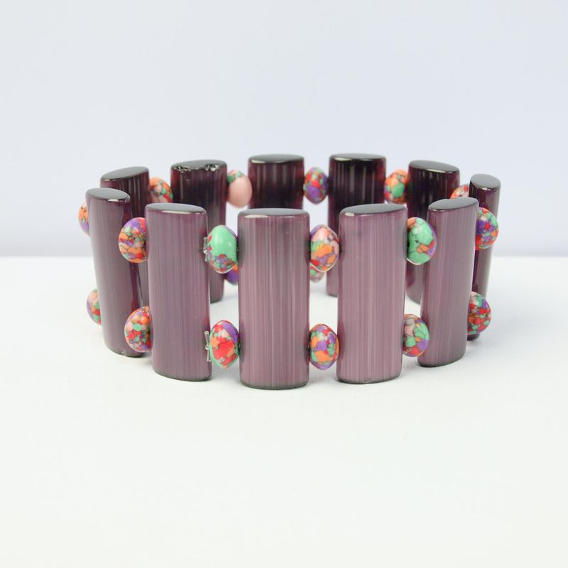 Unique Bracelet - Purple Sugarcane Glass