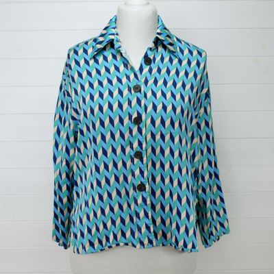Parfois Collection Blue &amp; Green Patterned Shirt