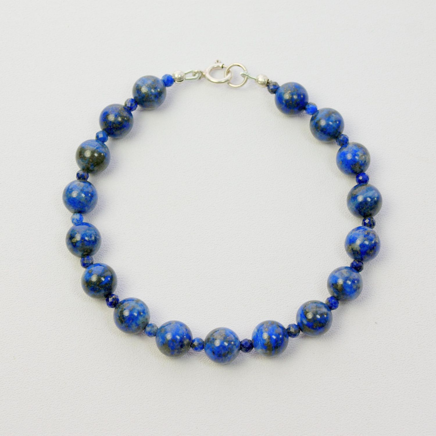 Lapid Lazuli Bead &amp; Silver Bracelet