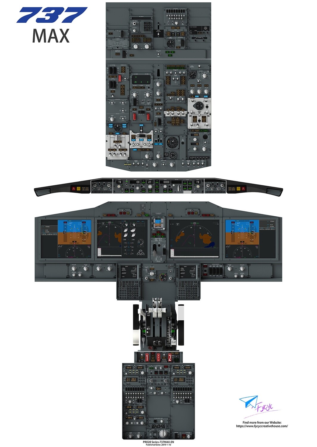 B737MAX Cockpit Poster