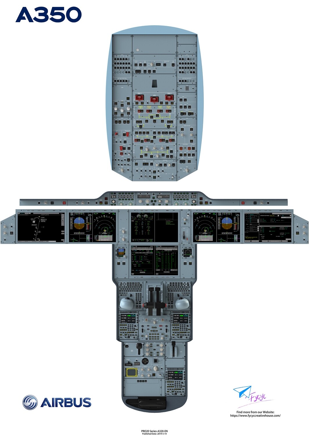 Airbus 350 Cockpit Poster