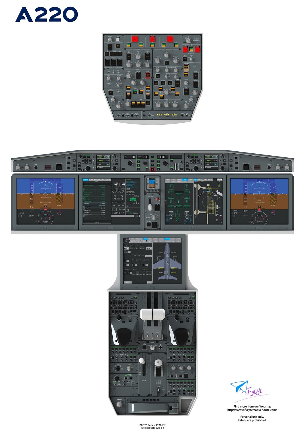 Airbus220/CS100 Cockpit Poster