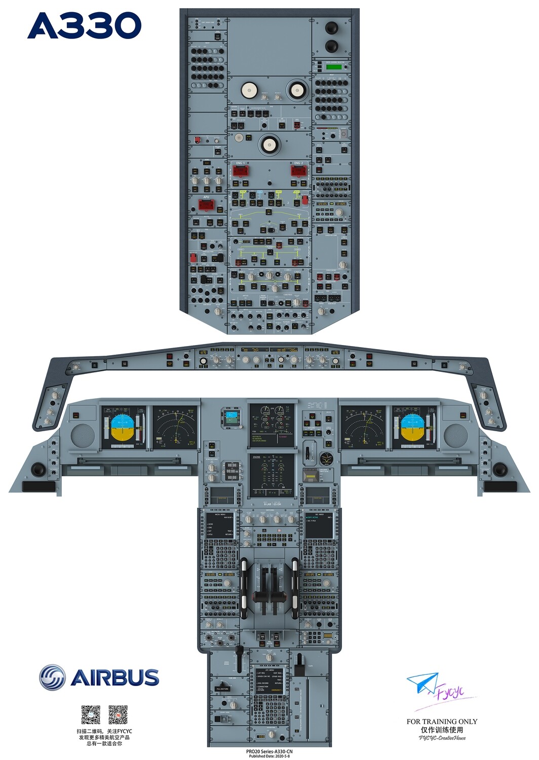 Airbus 330 Cockpit Poster