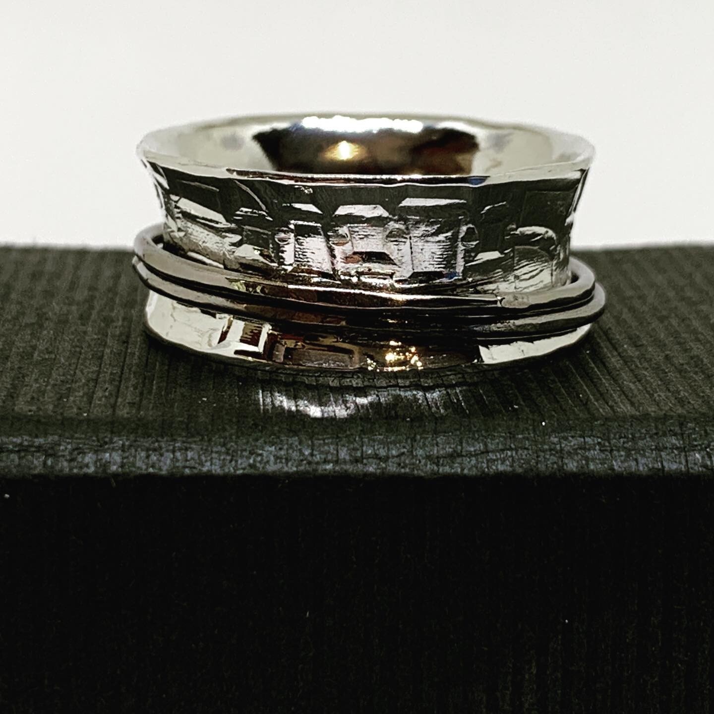 Anti Clastic Ring Argentium Sterling Silver and Titanium