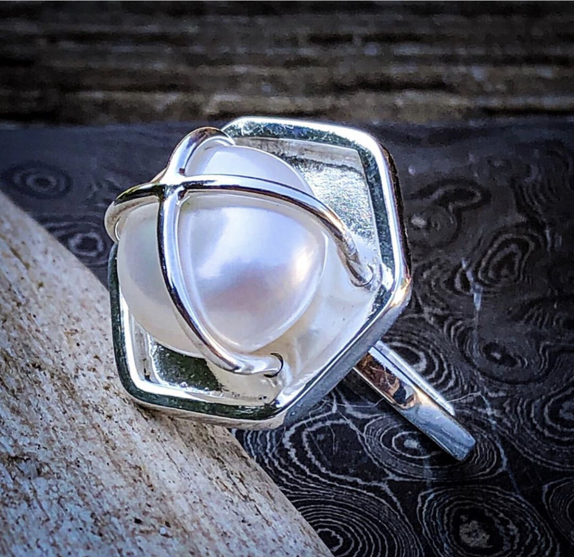 14mm Salt Water Mabe’ Pearl Ring