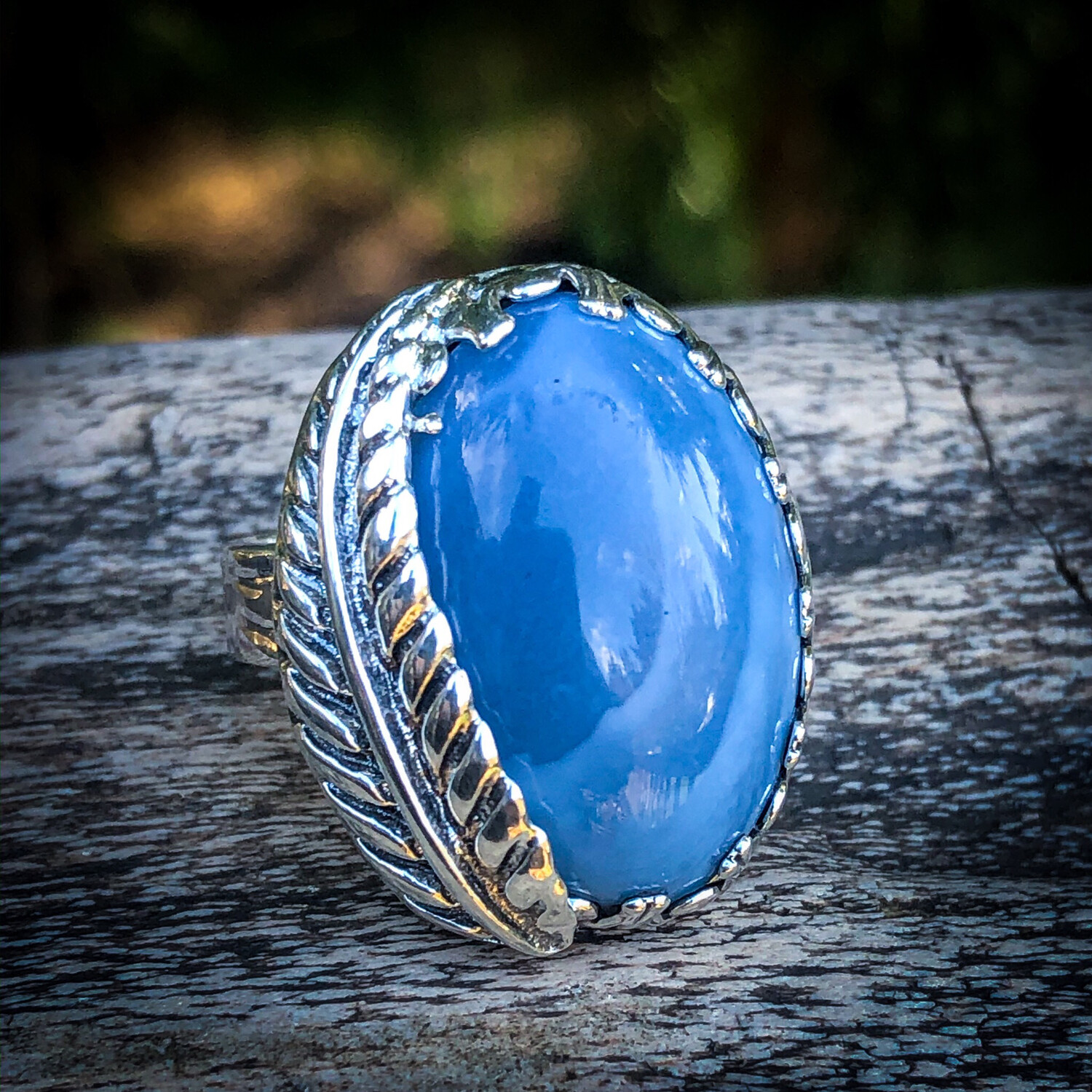 Oregon blue Opal Ring Sz 7.5