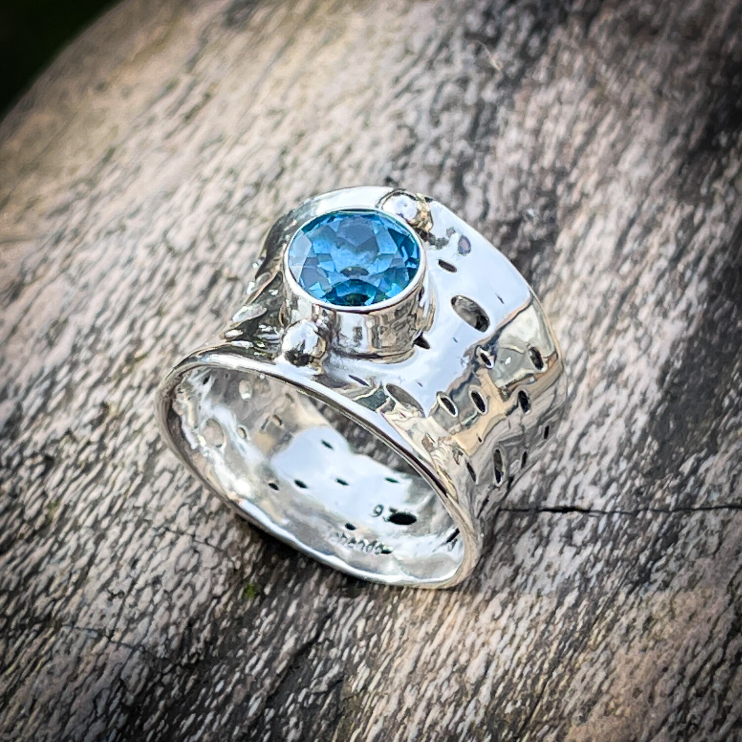 Swiss Blue Topaz Ring Size 7.5