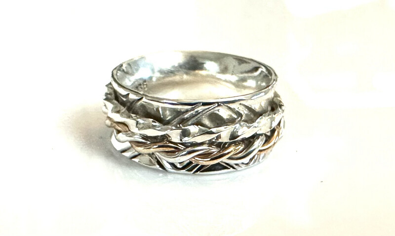 Double Band Anticlastic Ring Size 7