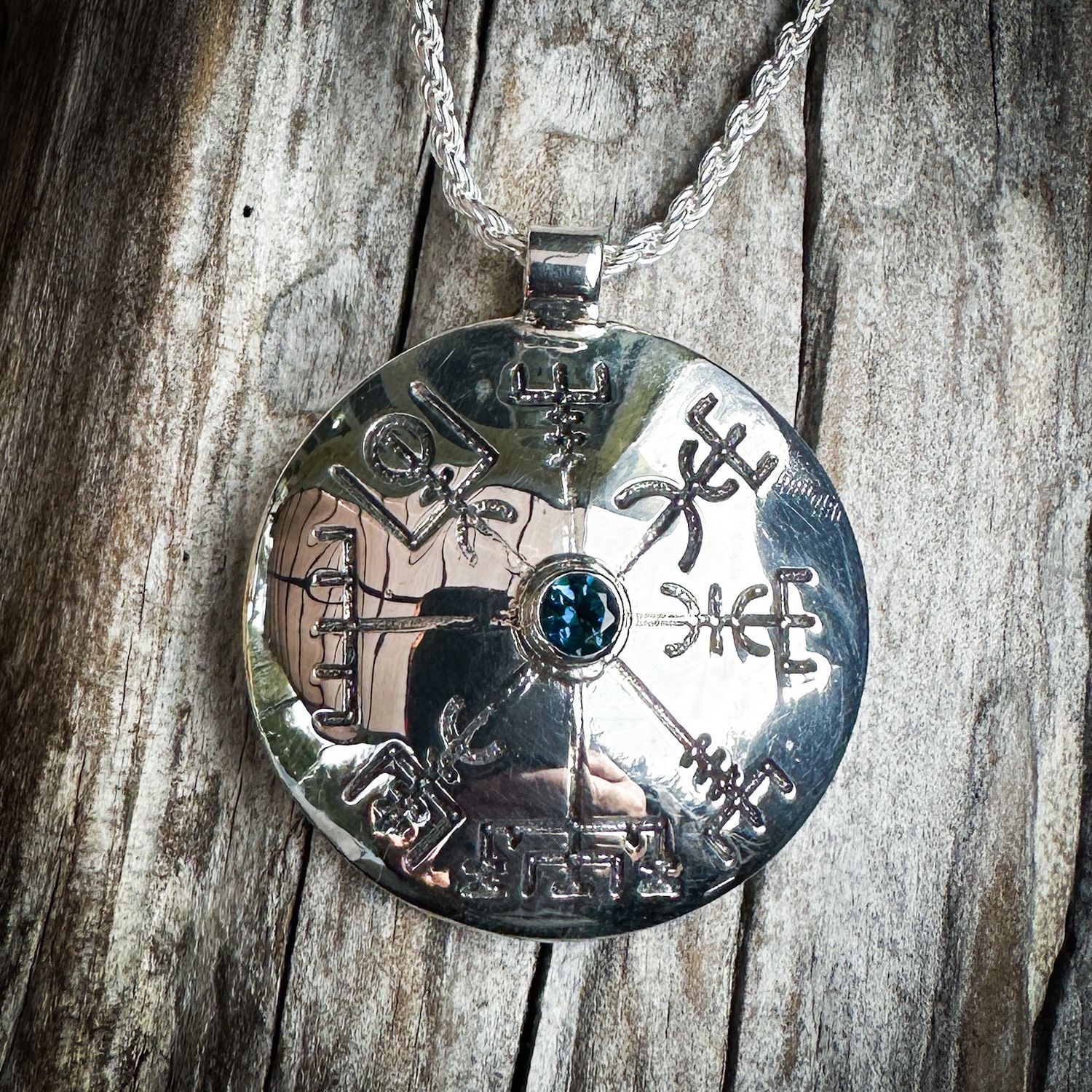 London Blue topaz Viking compass