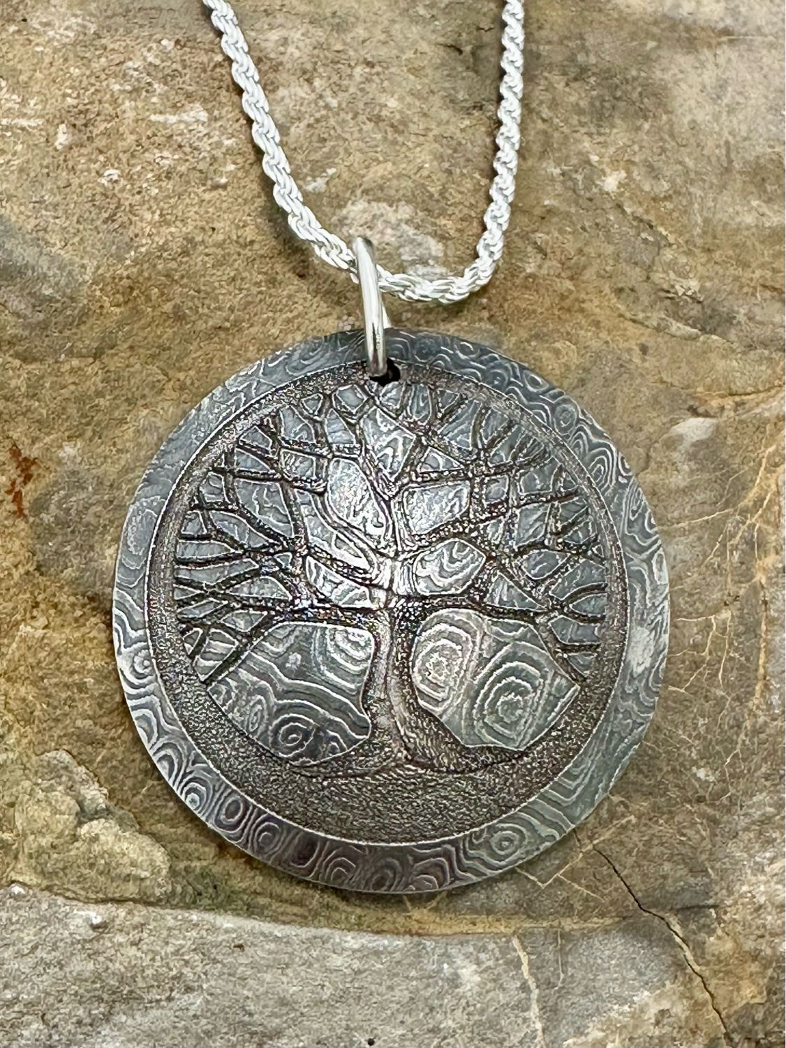 Stainless Damascus Pendant