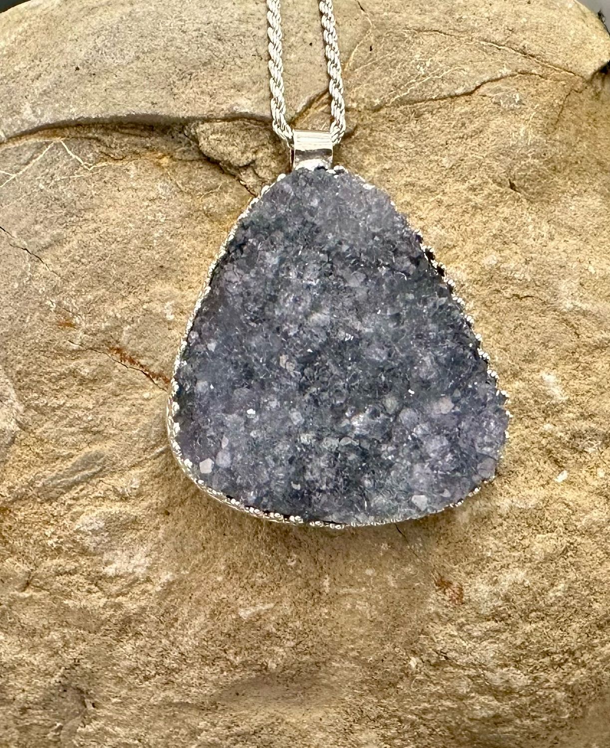 Amethyst Druzy Pendant