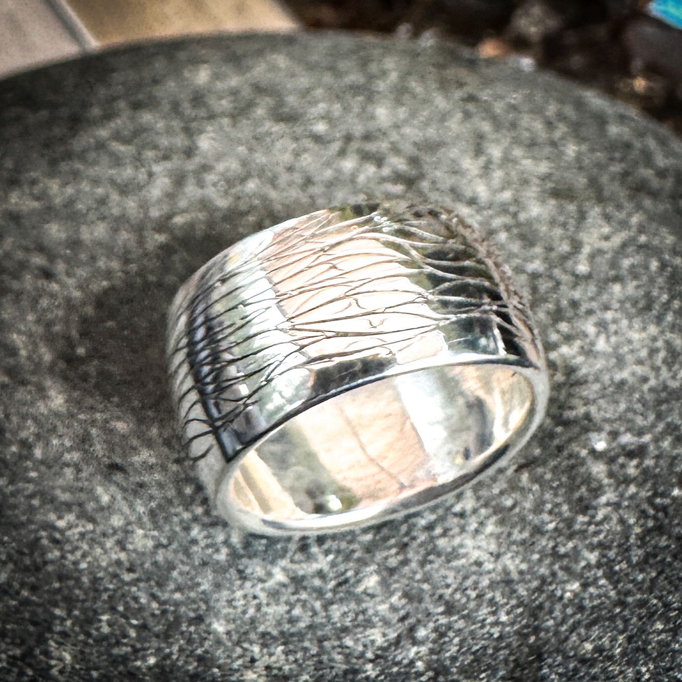 Etched Wave Ring Size 7.5
