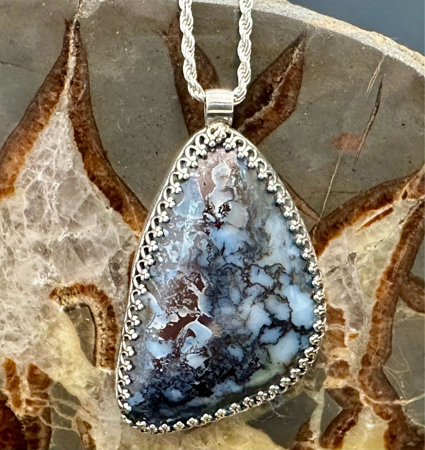 Opal Dinosaur Bone Pendant