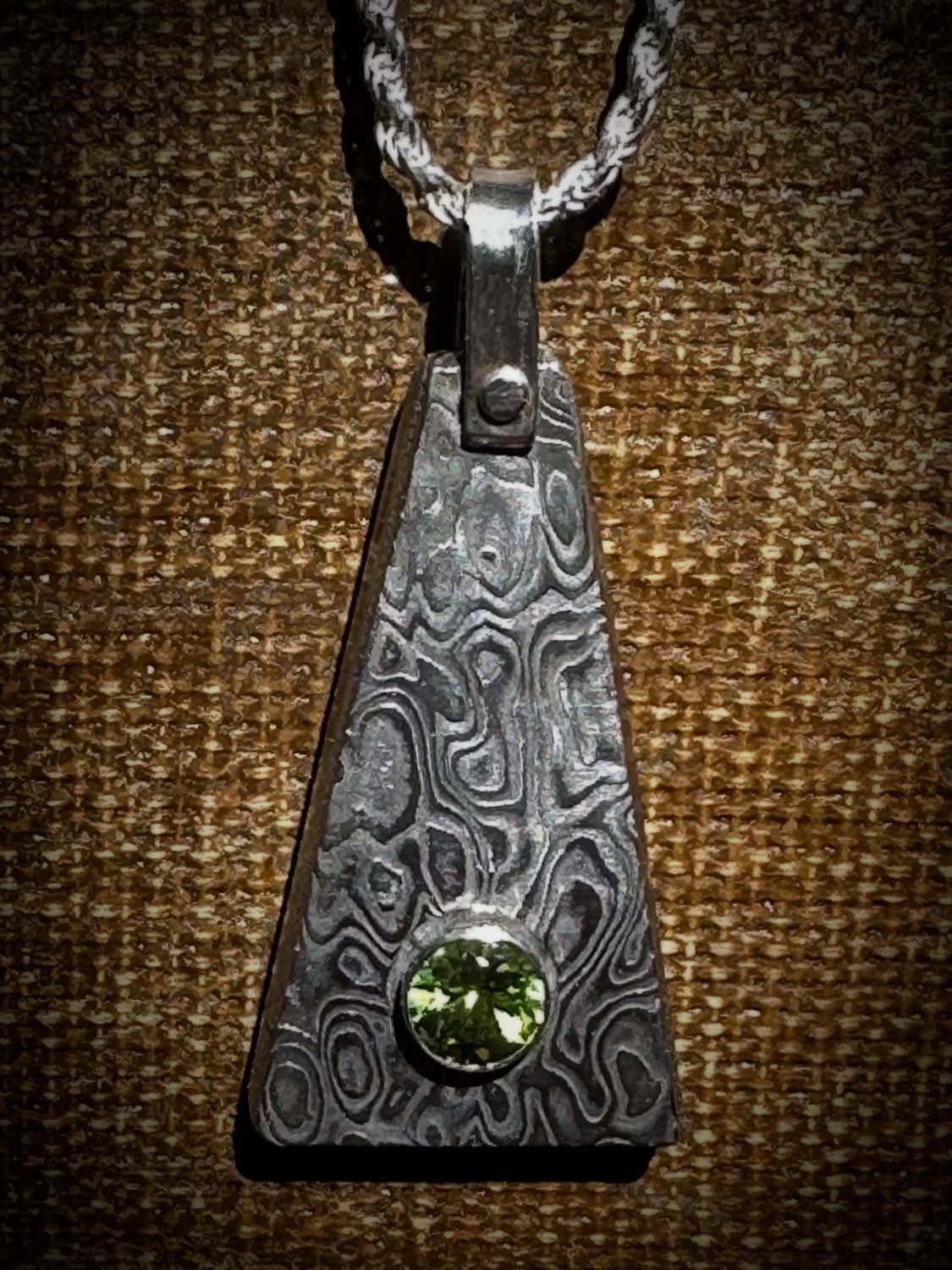 Damascus Steel With Peridot