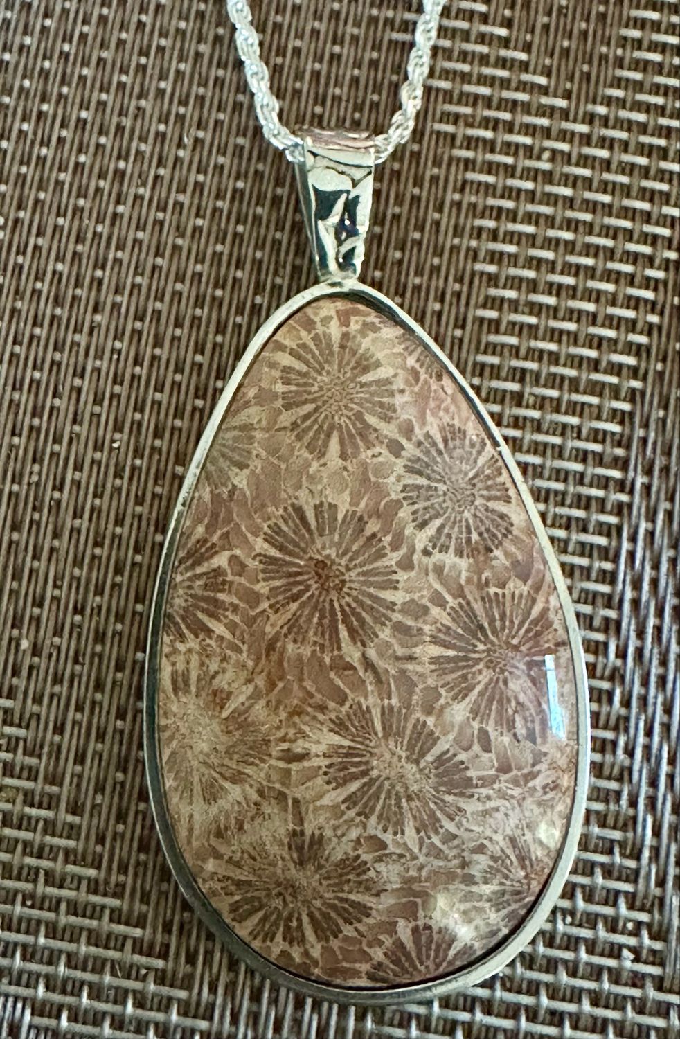 Fossil Sponge Coral Pendant