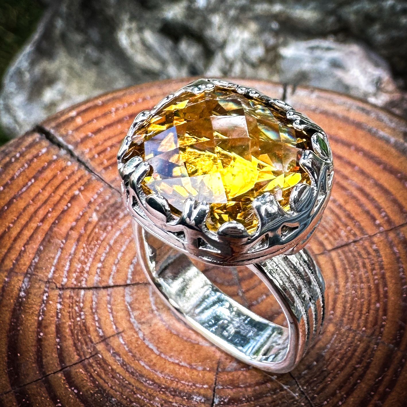 10 cts. Citrine Ring Size 7.5