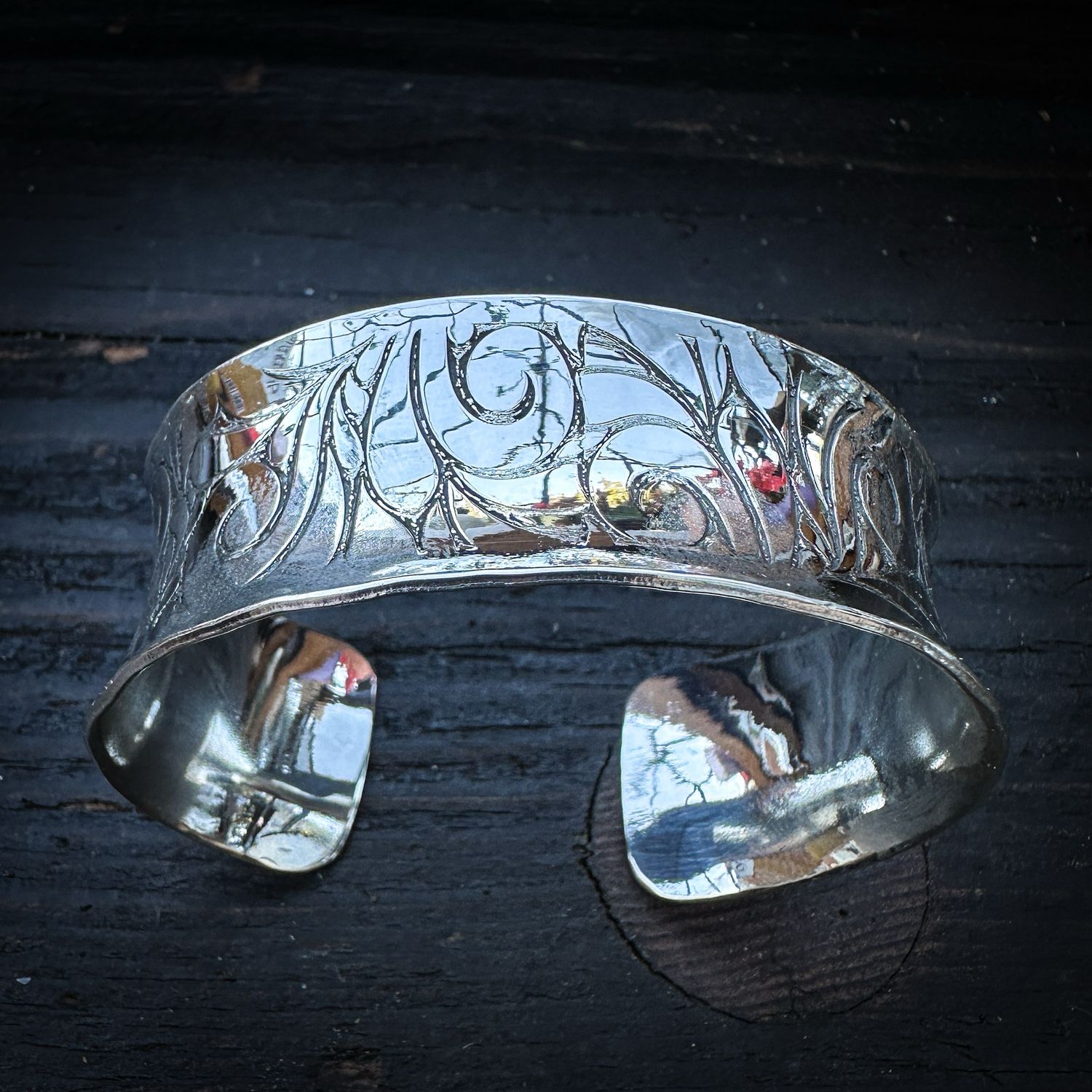 Etched Cuff Bracelet size M