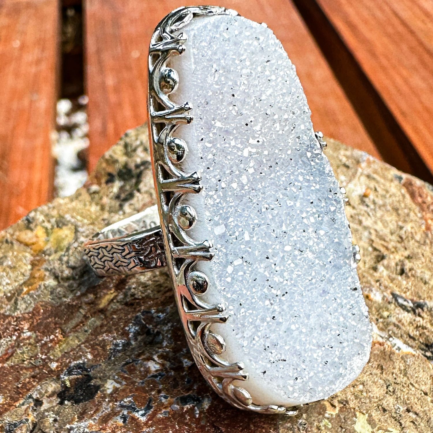 Amethyst Druzy Ring size 7.5