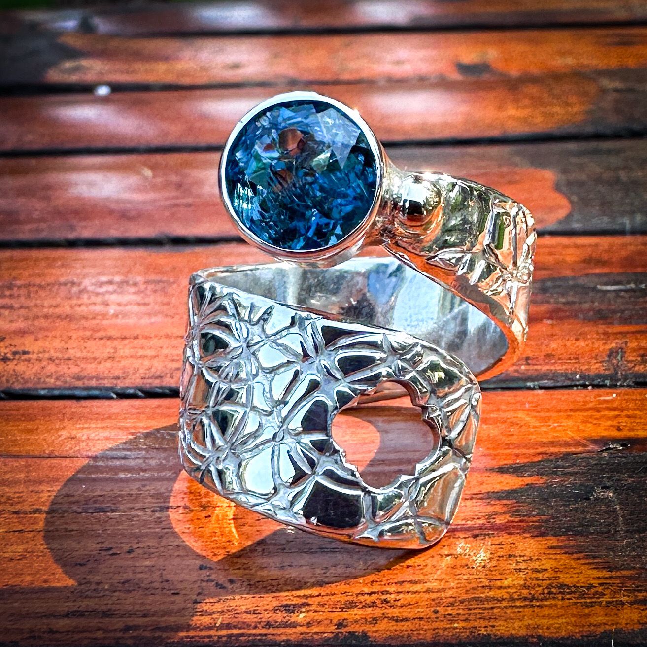 London Blue Topaz Wrap Ring Size 7.5