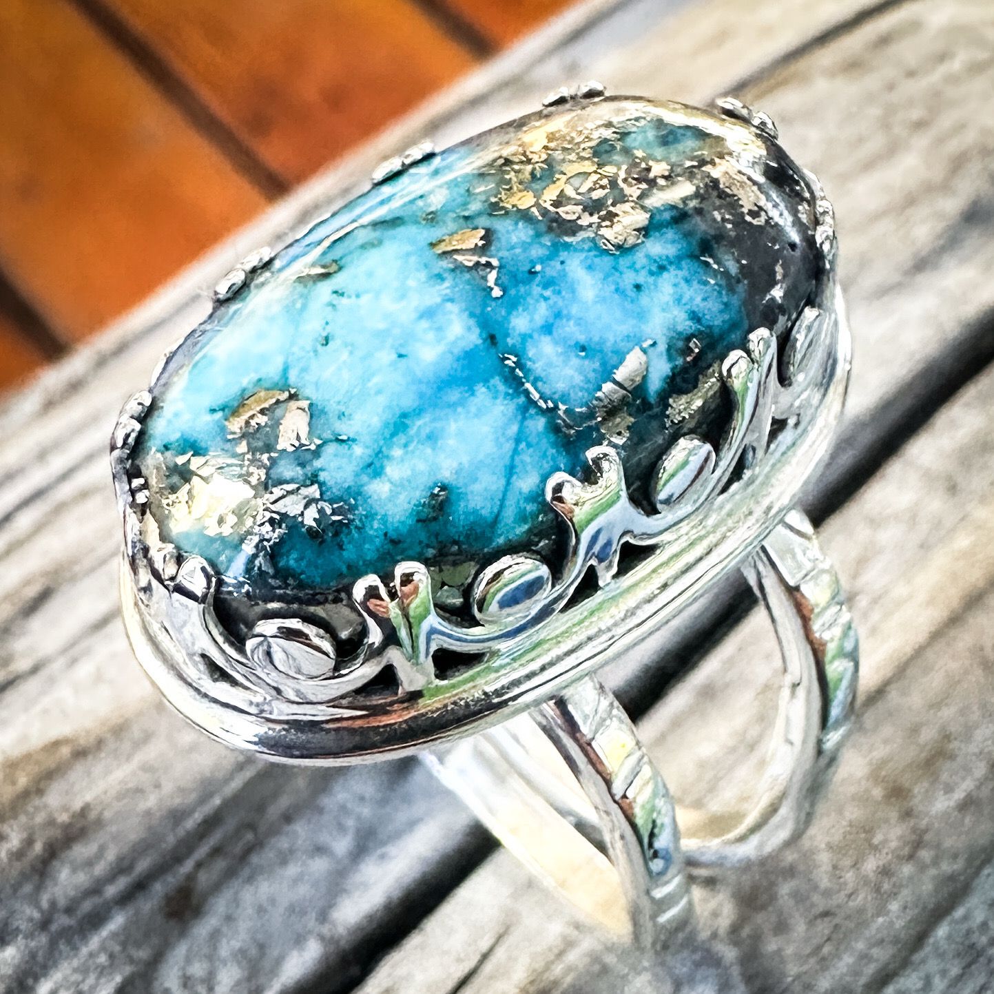 23.75 carats Persian Turquoise Ring size 7.5