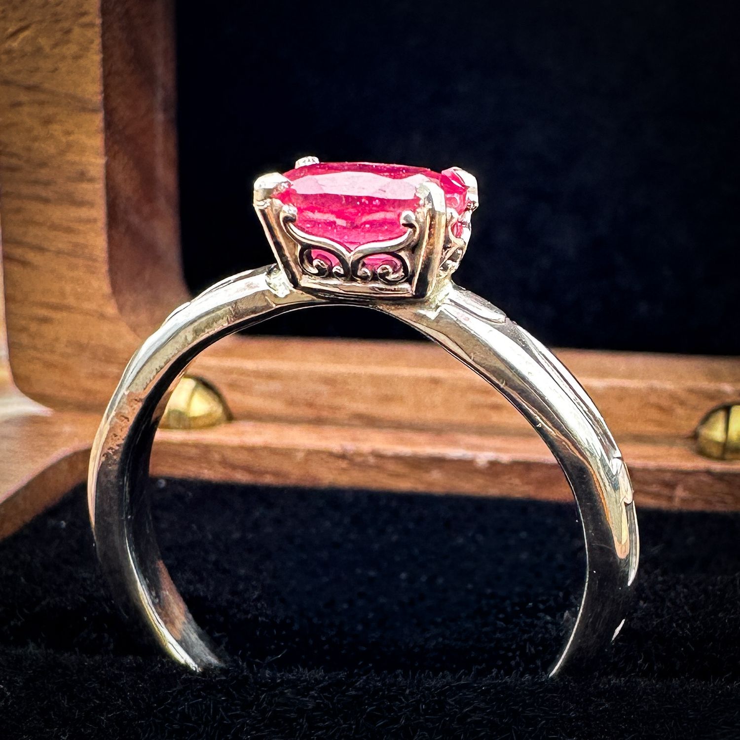 14kt White Gold Ruby Ring Size 8