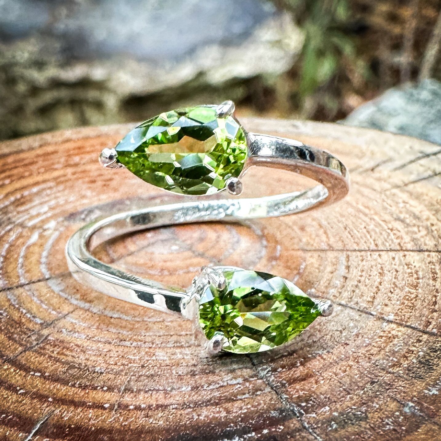 Peridot Bypass Ring Size 7