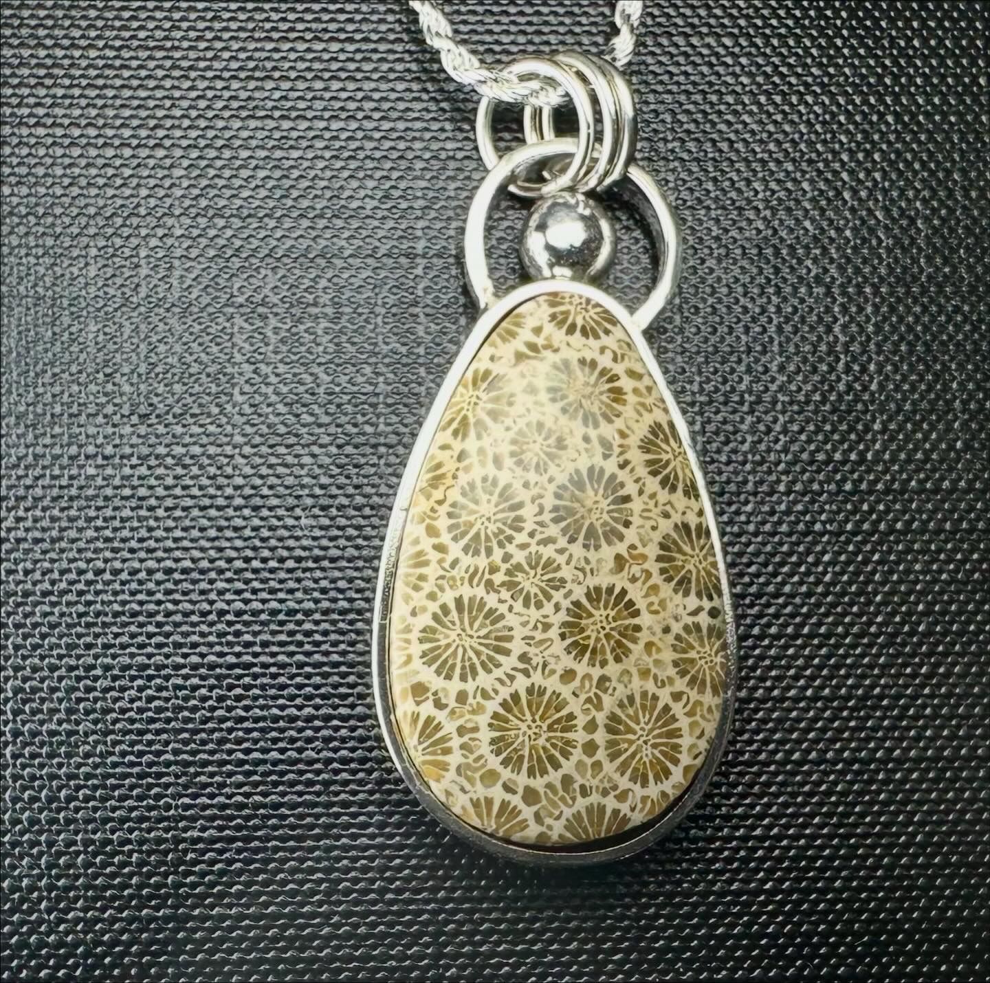 Fossilized Sponge Coral Pendant
