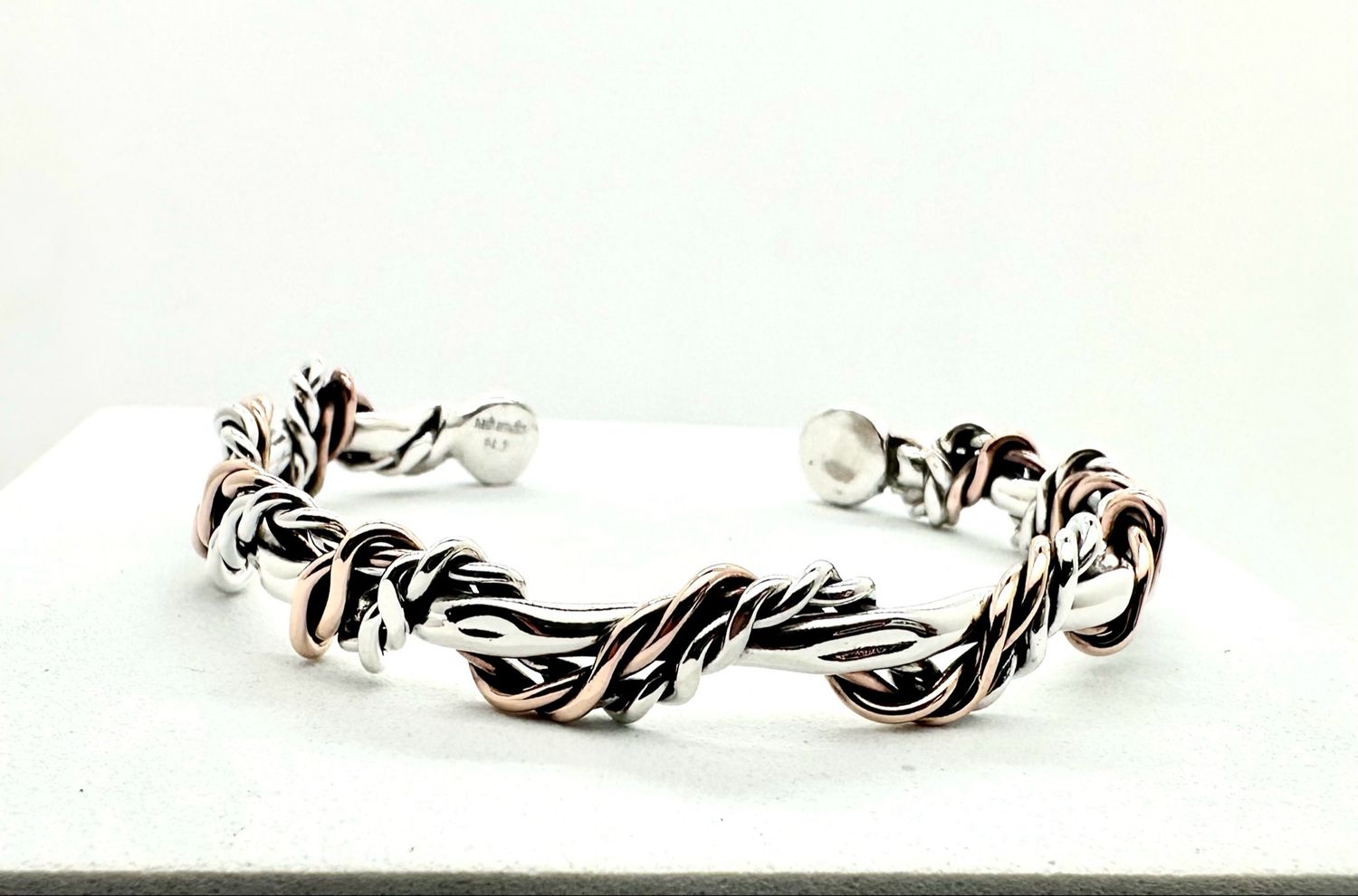 Argentium Sterling Silver And Bronze Bracelet