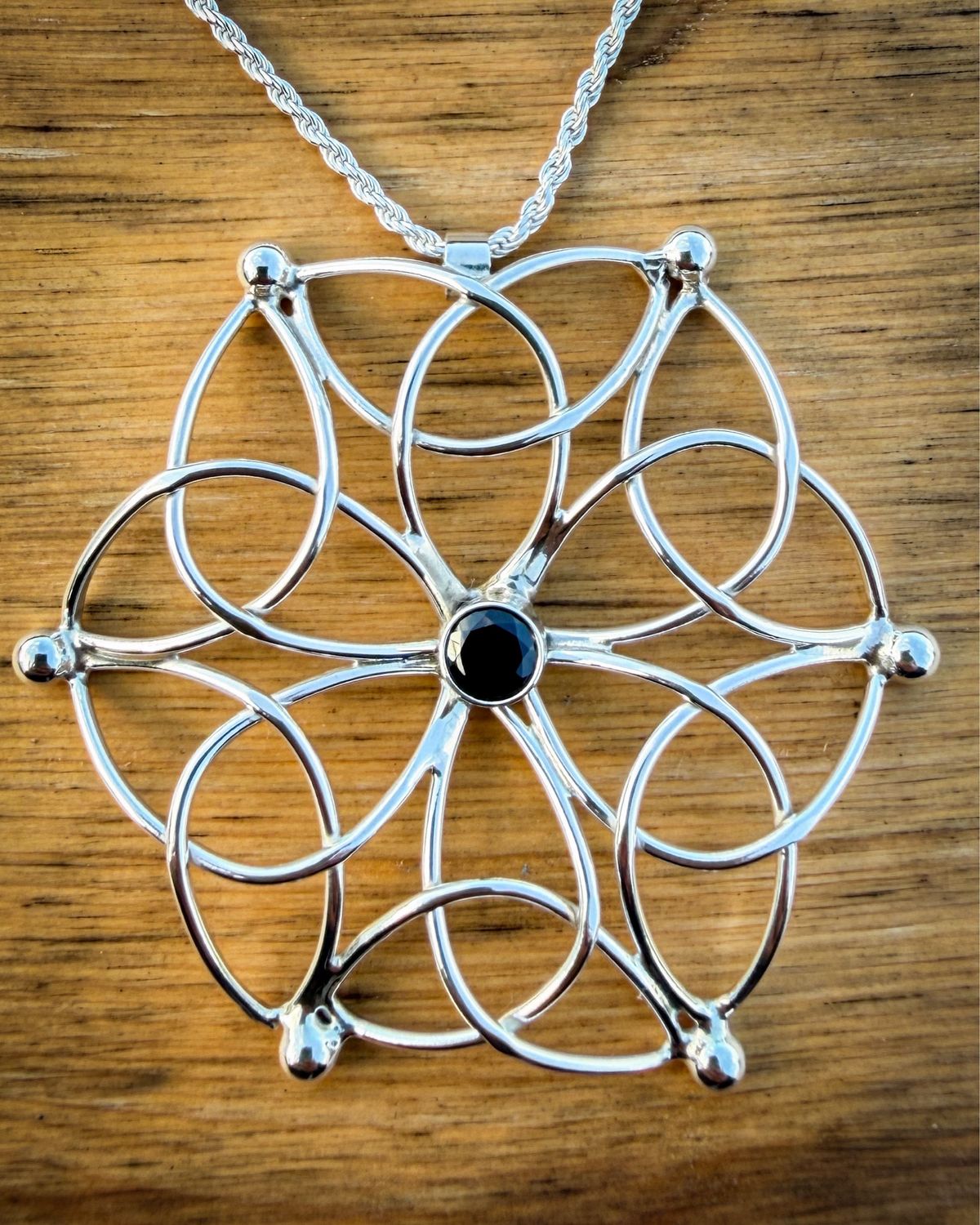 Structural Black Spinel Pendant