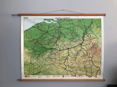 Landkaart België en Luxemburg
