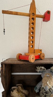 Vintage houten hijskraan