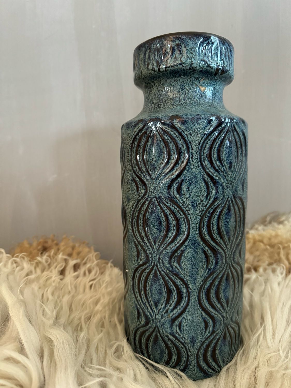 Vintage blauwe vaas