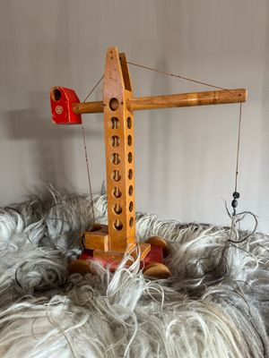 Vintage houten hijskraan