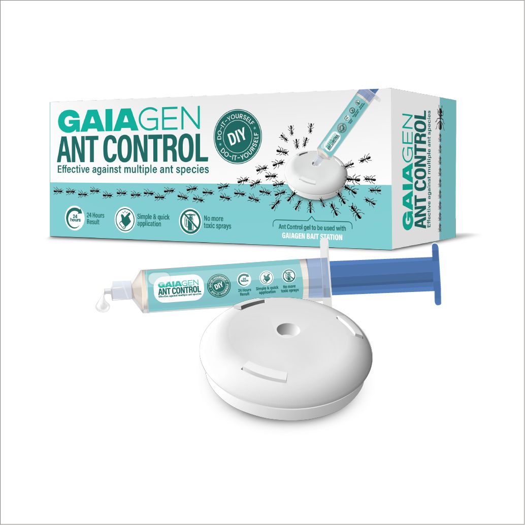 Gaiagen Ant Control with Bait Stations | Works in 24 hours | Gel + 6 Bait Stations | Eliminates Entire Ant Colony