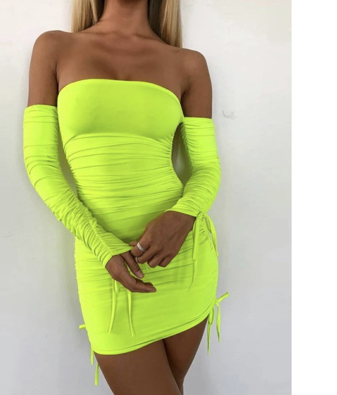 Highlight Neon Off Shoulder Dress