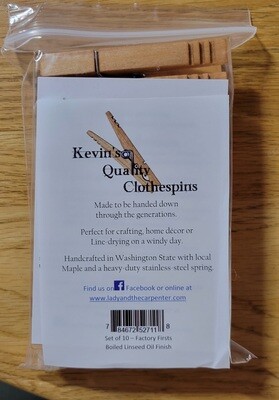 Kevin's Quality Clothespins™ (Factory Firsts)- Set of 10