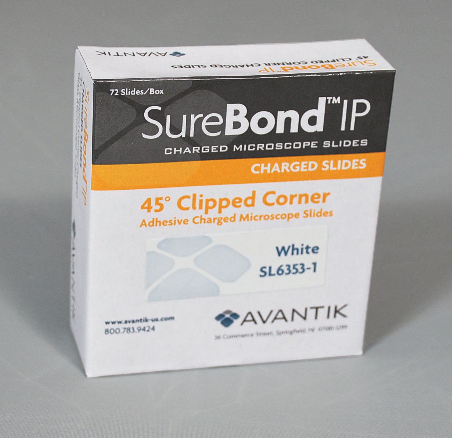 SureBond Clipped Corner IP,  Charged Microscope Slide