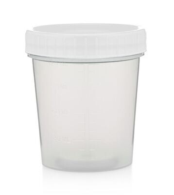 Screw Top Urine Specimen Containers, 4 oz, 500/case