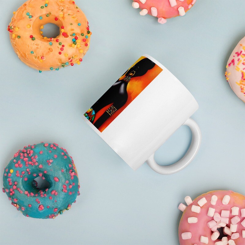 White glossy mug