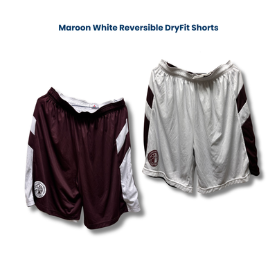 Maroon White Reversible DryFit Shorts Maroon White Reversible DryFit Shorts