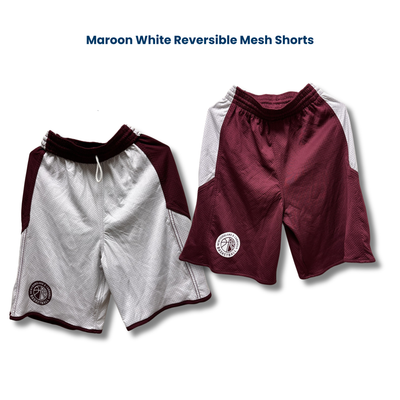 Maroon White Reversible Mesh Shorts Maroon White Reversible Mesh Shorts