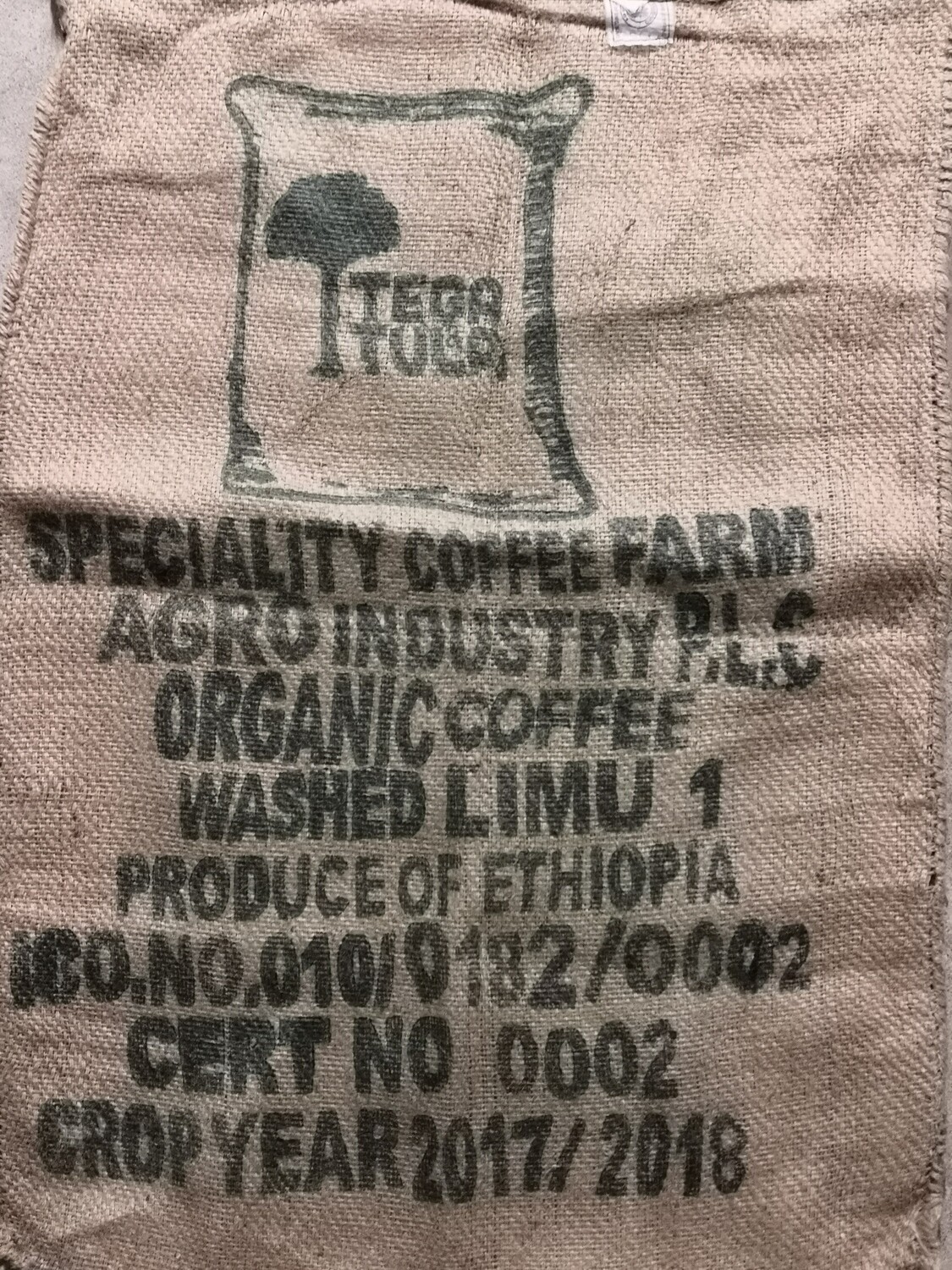 Kaffeesäcke, Herkunft: ET, Tega &amp; Tula grün