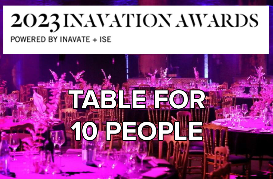 Inavation Awards 2023 (Table for 10 People £3500+ VAT Where Applicable)