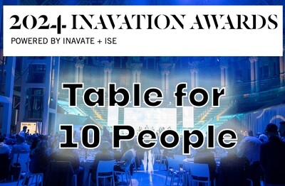 Inavation Awards 2024 (Early Bird Rate Table for 10 People £3700+ VAT Where Applicable)
