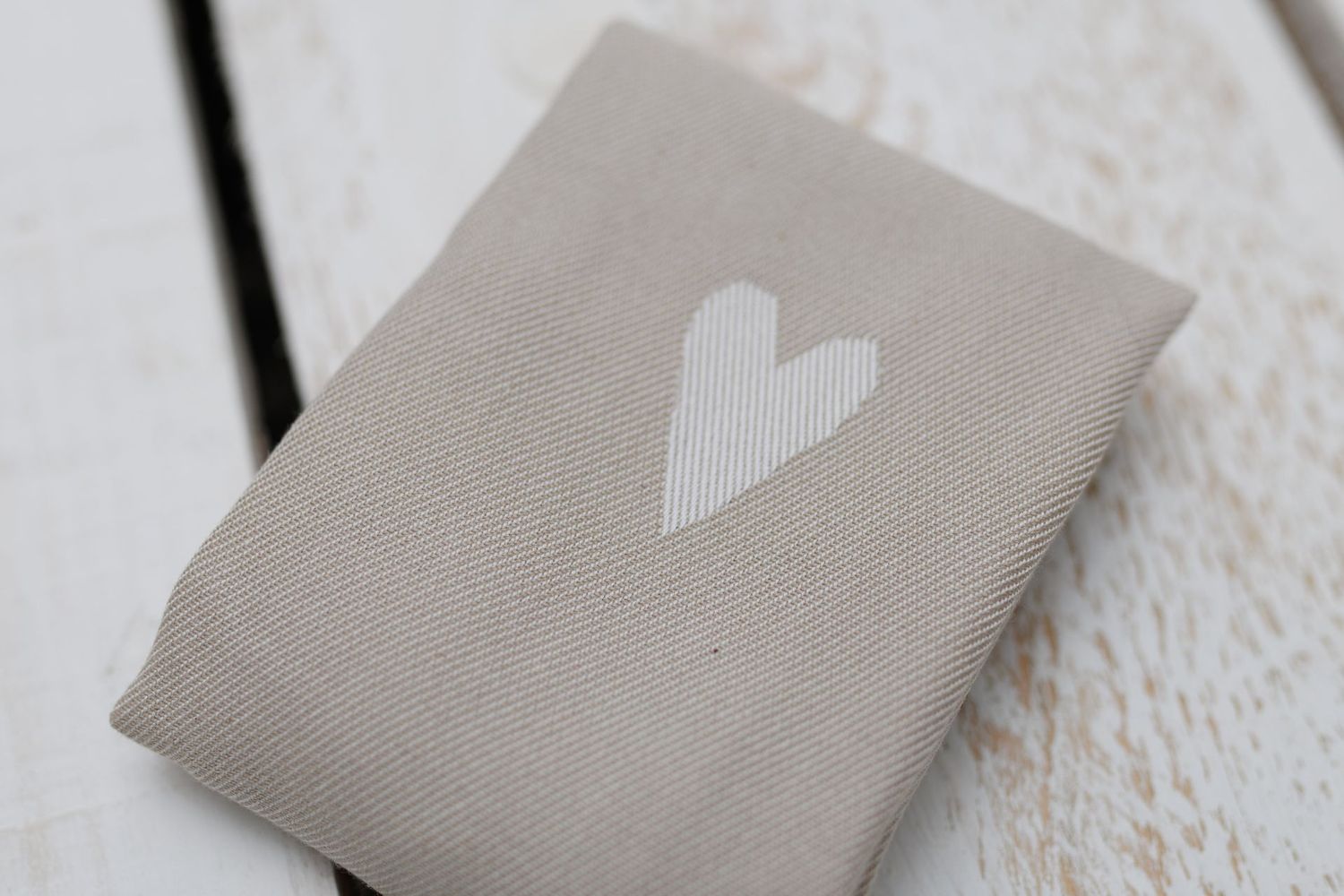 Serviette "Herz" (6 Stück - beige)